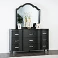 thumbnail image 3 of Glam Beautiful Black Finish 4pc Bedroom Set Padded Channel Headboard King Size Bed Dresser Mirror Nightstand Furniture, 3 of 9