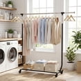 thumbnail image 4 of Costway Clothes Rack, Extendable Garment Stand for Hanging Clothes,for Dressing Room, 4 of 9