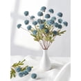 thumbnail image 5 of Silk Flowers Pompon Mum Artificial Flowers, 5pcs Fake Mini Chrysanthemums with Stems Bulk Faux Kiku Flower for Decoration Memorial DIY Wedding Bouquets Centerpieces Bridal Shower, Dusty Blue, 5 of 7