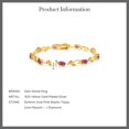 thumbnail image 5 of Gem Stone King 4.63 Ct Pink Mystic Topaz White Diamond 18K Yellow Gold Plated Silver Tennis Bracelet for Women, 5 of 5