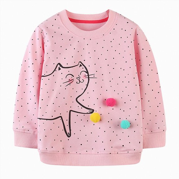 Splozh Baby T Shirts 2T 3T 4T 5T 6T 7T Toddler Girl Sweatshirt Clothes Outfit Cotton Crewneck Clothing Graphic Tees,Pink,3 Years