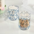 thumbnail image 2 of Yayeee 4 Pack Qtip Holder Bathroom Cotton Swab Canister with Lid Clear Dispenser Set, Blue Butterfly, 2 of 6