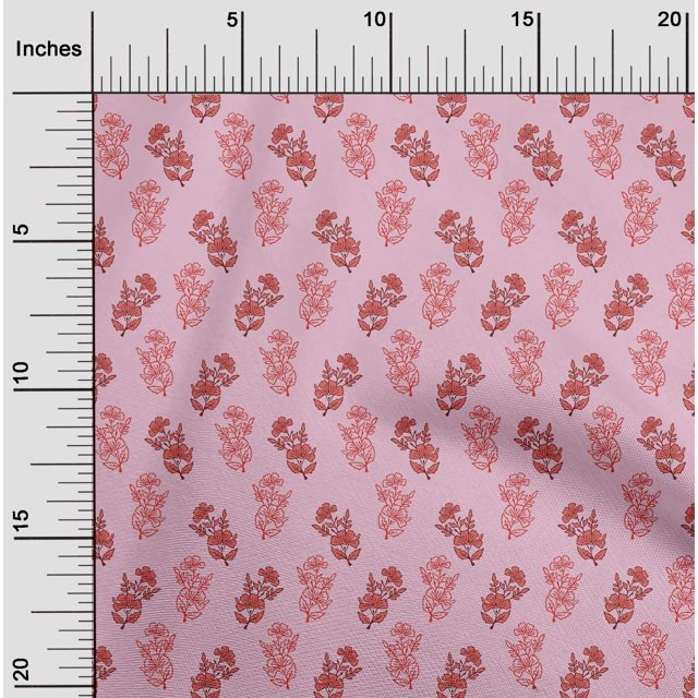 oneOone Cotton Silk Blush Pink Fabric Floral Block Craft Projects Decor Fabric Printed By The Yard 42 Inch Wide