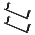 thumbnail image 1 of Barra para toallas sobre armario, soporte para toallas de cocina para puerta de armario, toallero de acero inoxidable para puerta de armario, negro mate, paquete de 2, 1 of 5