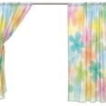 thumbnail image 4 of Coolnut Colorful Abstract Flowers Sheer Gauze Door Curtain Window Curtain Drapes for Living Room Kids Bedroom Window Treatment Decor W55 x L78 In 2 Panels, 4 of 4