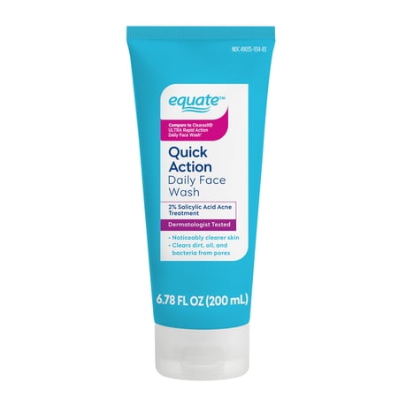 Equate Quick Action Daily Face Wash 2% Salicylic Acid Acne Treatment, 6.78 fl oz