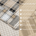 thumbnail image 3 of Smuge 3 Piece Full/Queen Size Reversible Check Plaid Patchwork Quilt Set, Lightweight Soft Microfiber Coverlet Bedspread,Grey Beige, 3 of 11