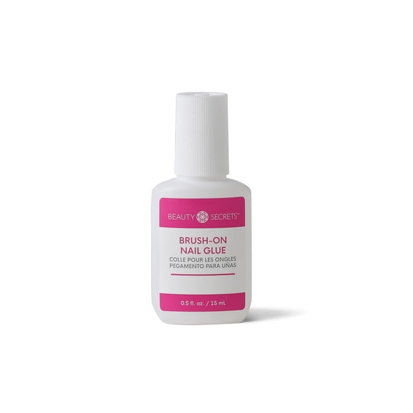 Pegamento para uñas Beauty Secrets Brush-On, frasco que no se tapa, secado rápido