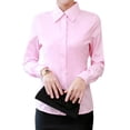 thumbnail image 2 of Women Shirt White Blouses Casual Long Sleeve Ladies Profession Slim Fit Tops, 2 of 11