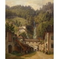 thumbnail image 2 of Anton Schiffer 12x14 Gold Ornate Wood Frame and Double Matted Museum Art Print Titled - Motif from Hallstatt, 2 of 4
