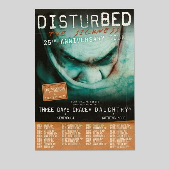 Disturbed - Tour 2025 Poster Size 24''x36'' - Postora