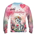 thumbnail image 2 of Hello Valentine’s Day Alaskan Malamute Flower Crown Romantic Pink Floral All Over Print 3D Sweatshirt Unisex Merch Alaska Mal Dog Lovers Gifts - 00031, 2 of 6