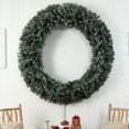 thumbnail image 6 of Nearly Natural Giant Christmas PVC Flocked Clear Prelit LED Corded Wreath, 72" (Green), 6 of 7