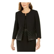 KASPER Womens Black Suit Jacket Petites Size: 6P