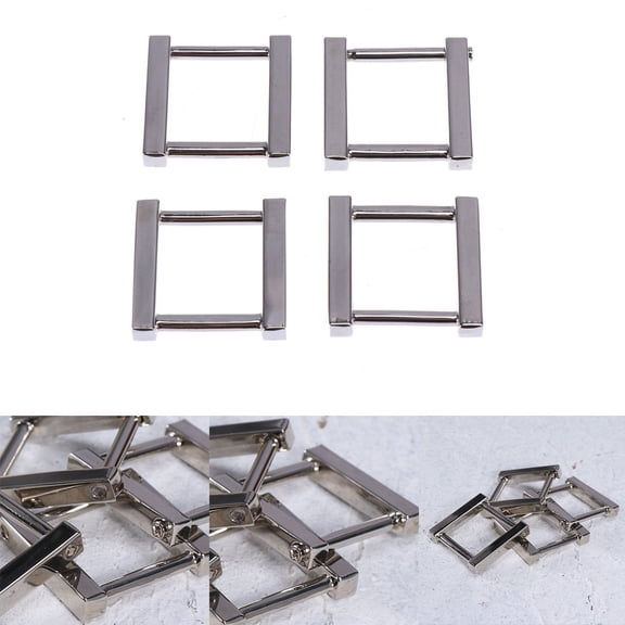 DECORNIJIA 4 Pcs Rectangular Ring Metal Buckle for Purse and Handbag Straps