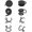 Black, variant on Pressure Earrings for Keloids Stainless Steel Non, Style U84352