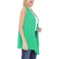 thumbnail image 2 of Women's Sleeveless Long Body Open Draped Front Solid Cardigan Vest S-3XL, 2 of 4
