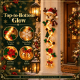 thumbnail image 4 of Glowing Christmas Door Hanger,Christmas Reindeer Lighted Vertical Door Hanger, Handmade Festive Wall Ornament with Fairy Lights, Pine Cone and Holly, Winter Mantel Decor, 4 of 8