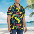 thumbnail image 3 of Pofeuu Colorful Sharks Print Hawaiian Shirt for Men Sleeves Casual Button Down Summer Beach Dress Shirts T-Shirts,X-Large, 3 of 7