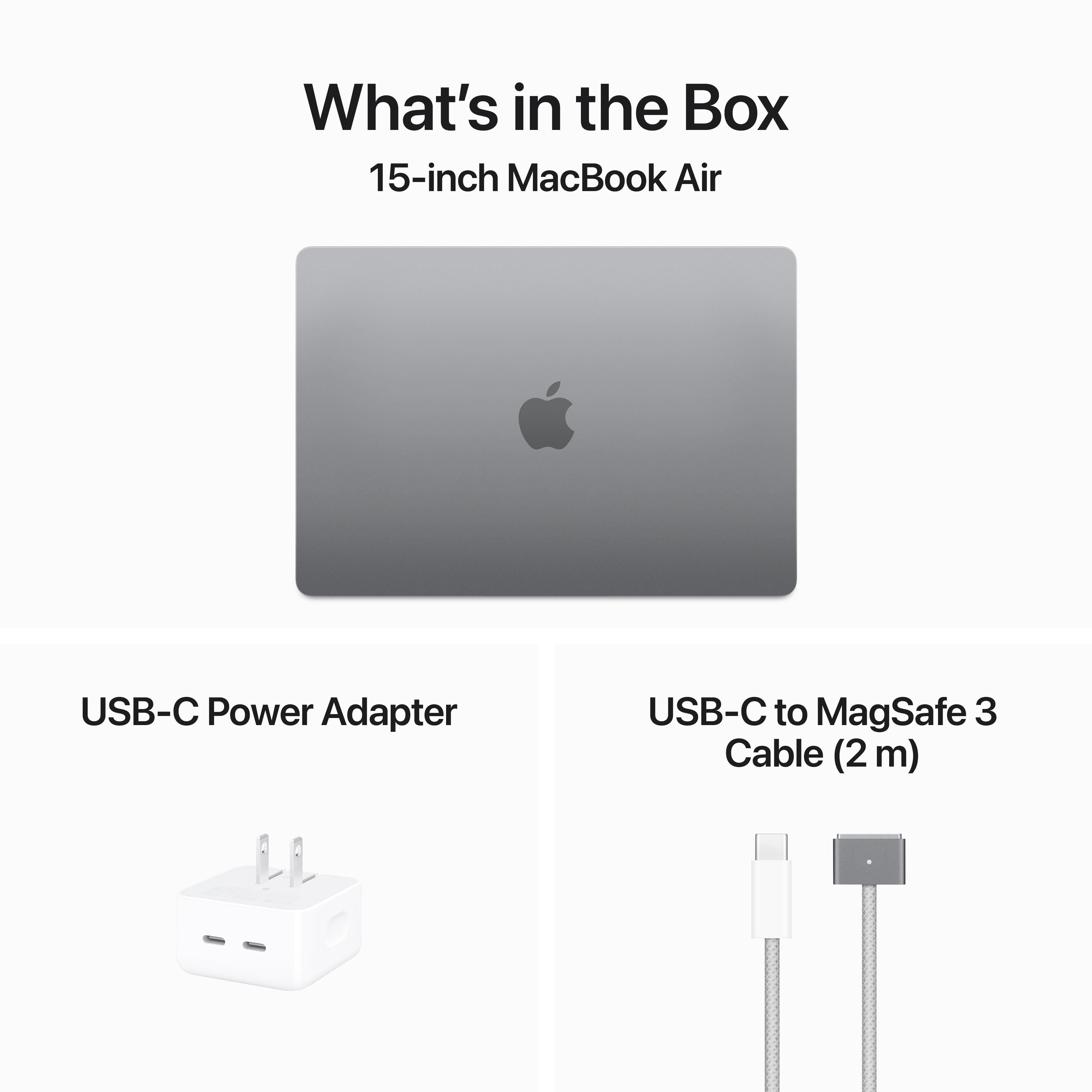 Apple MacBook Air Laptop, 15.3" Retina Display with Touch ID, Apple M3, 8GB RAM, 256GB SSD, macOS Sonoma, MRYM3LL/A