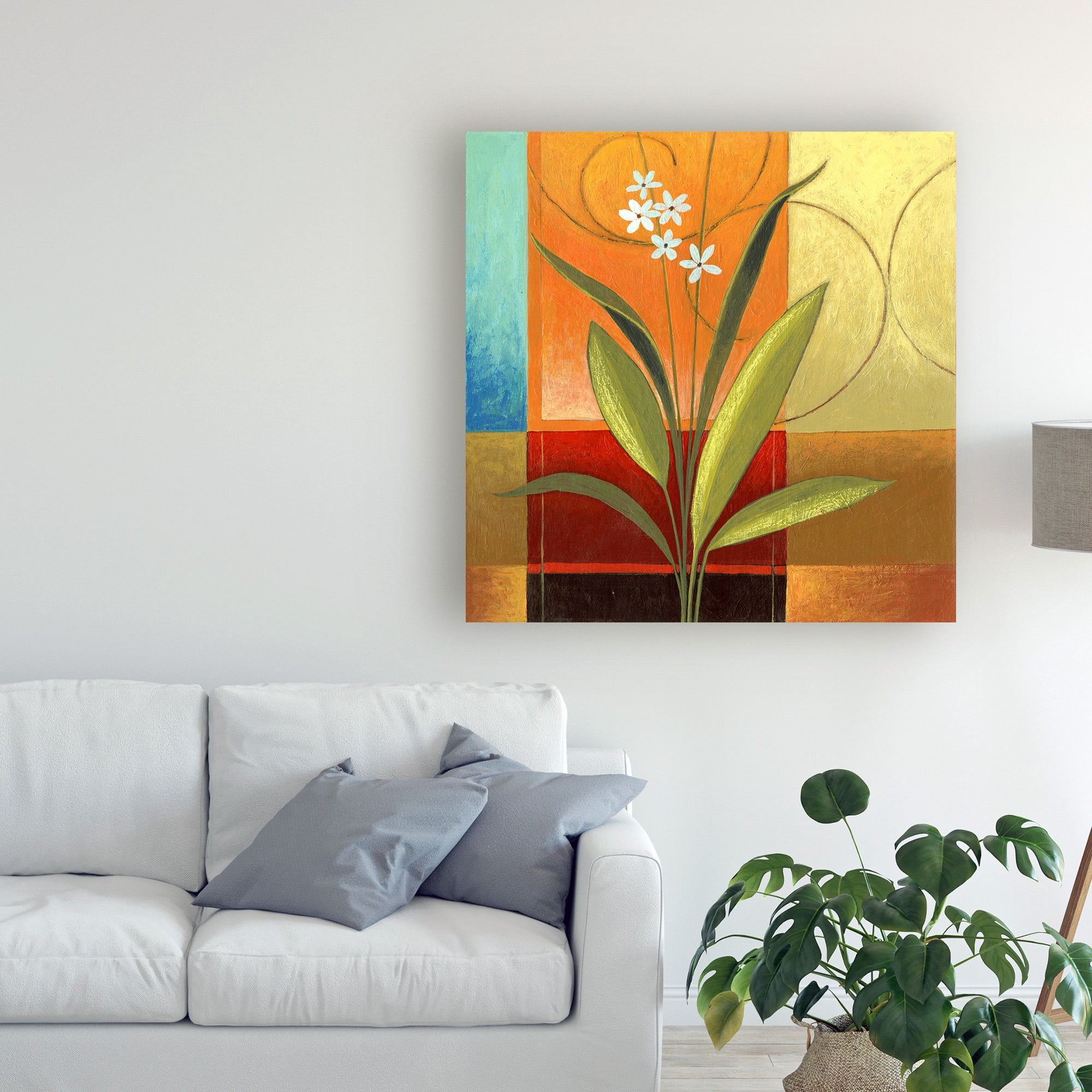 Trademark Fine Art 'Wide Palm On Patches' Canvas Art by Pablo Esteban
