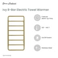 thumbnail image 3 of Ivy 8-Bar Electric Towel Warmer in Brushed Gold, 3 of 12