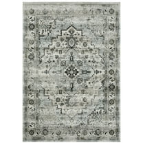 Oriental Weavers Gemini Area Rug - 020Z2 - 5'3" x 7'6" - in Gray/ Blue - Modern Style, Stain Resistant, Family and Pet Friendly , Bedroom, Office Rug