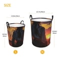 thumbnail image 3 of Balery Sunset Western Cowgirl Cesta de ropa redonda con asas, impermeable, independiente, para ropa, juguetes, dormitorio y familia-Small, 3 of 6
