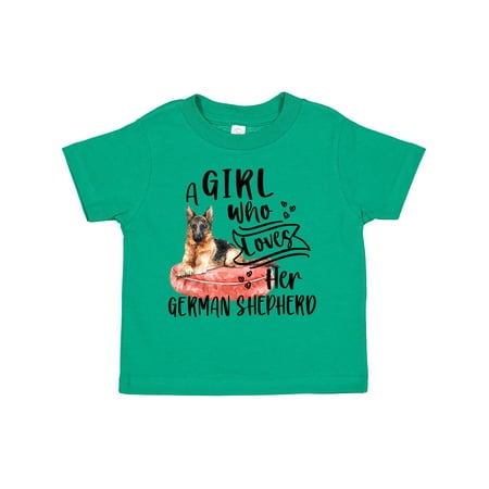 

Inktastic A Girl Who Loves Her German Shepherd Gift Toddler Boy or Toddler Girl T-Shirt