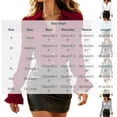 thumbnail image 2 of hoksml Women's Puff Sleeve Flare Cuff Button Down Shirt Lapel V Neck Solid Blouse Party Office Everyday, 2 of 5