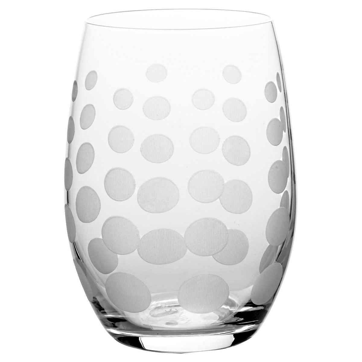 Mikasa Cheers Stemless Etched Wine Glasses, Fine European Lead-Free Crystal, 17-Ounces for Red or White Wine