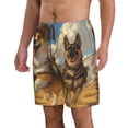 thumbnail image 2 of Zufioo Farm Corgi German Shepherd for Men's Casual Beach Shorts, Sports Fitness Quick-drying Drawstring Shorts with Pockets for Home Wear-Small, 2 of 6