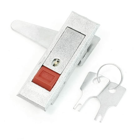 Key Plate - Push Button Chrome Plated Metal Panel Lock for Cabinet w Keys