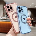 thumbnail image 4 of for iPhone 14 Pro Max Case Magnetic, Cute Heart Phone Case for Women Luxury Plating Full Camera Lens Protect Soft Silicone Shockproof Bumper for iPhone 14 ProMax Case 6.7" (Pink), 4 of 11