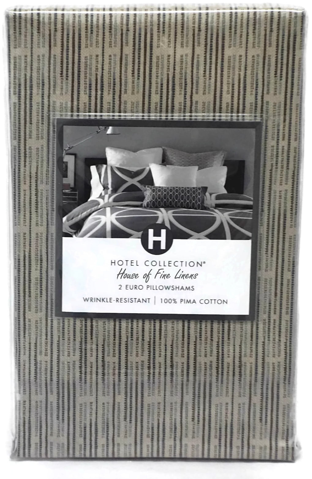 Hotel Collection Transom Charcoal European Sham Set Printed Hotel Collection Transom Charcoal