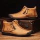 thumbnail image 2 of Botas de hombre con costuras y cremallera, botines estilo vintage, suela de goma, zapatos para exteriores, mocasines, 2 of 5
