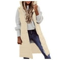 thumbnail image 3 of Womens Long Winter Coat Vest With Hood Sleeveless Warm Down Loose Coat With Pockets Quilted Vest Down Quilted Outdoor Coat Knit Hooded Cardigan down Coats Womens Nylon Jacket with Hood Max Co Coat, 3 of 5