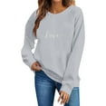thumbnail image 6 of Womens Gray Valentine's Day Sweatshirt - Oversized Love Crewneck with Embroidered Heart, Soft Fleece Romantic Pullover for Her Gift & Casual Wear,Size S, 6 of 6