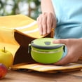 thumbnail image 6 of Portable Circular Lunch Box - Stainless Steel Insulated Fresh-keeping Bento Box For Daily Use(Green-B), 6 of 6
