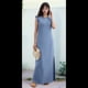 thumbnail image 5 of Vestido Maxi de Verano 2025 para Mujer, Informal, Holgado, con Abertura, Sin Arrugas, , con Cuello Redondo y Bolsillos, Azul Vaquero XXL, 5 of 9