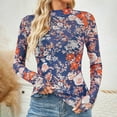 thumbnail image 6 of Towmus Womens Lace Long Sleeve Mesh Top Floral Neck Going Out Top Sheer Blouse Fashion Fall Outfits 2025, 6 of 6