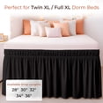 thumbnail image 5 of SGI Bedding Dorm Bed Skirt Twin-XL 32 Inch Drop – No Lift Easy Install Wrap Around, Extra Long Elastic Dust Ruffle, Wrinkle & Fade Resistant Microfiber, College Dorm Bedskirt Black, 5 of 8