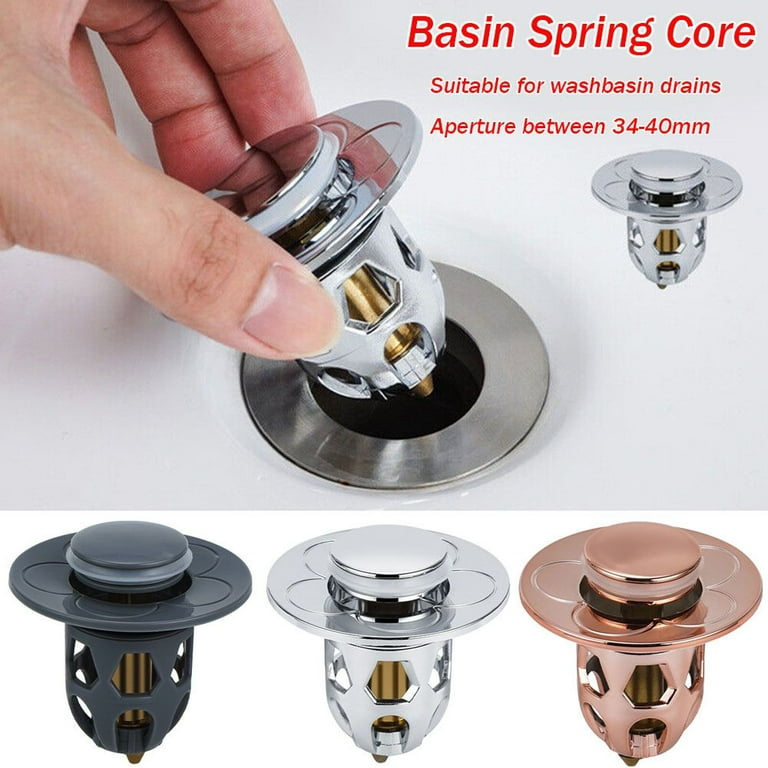 Universal Stainless Steel Basin Pop-Up Bounce Core Basin Drain Filter Hair Sink  Strainer Bathtub Stopper Bathroom Tool