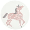 thumbnail image 2 of SAFAVIEH Carousel Kids Dalach Unicorn Area Rug, Ivory/Pink, 5'3" x 5'3" Round, 2 of 11