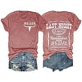 thumbnail image 1 of AQUARIVE Hauts d'Été pour Femmes 2025 Style Moderne Tendance Imprimé T-Shirt à Manches Courtes Col Rond Confortable Coupe Décontractée Vêtements pour Femmes Rouge Pastèque TTG, 1 of 2