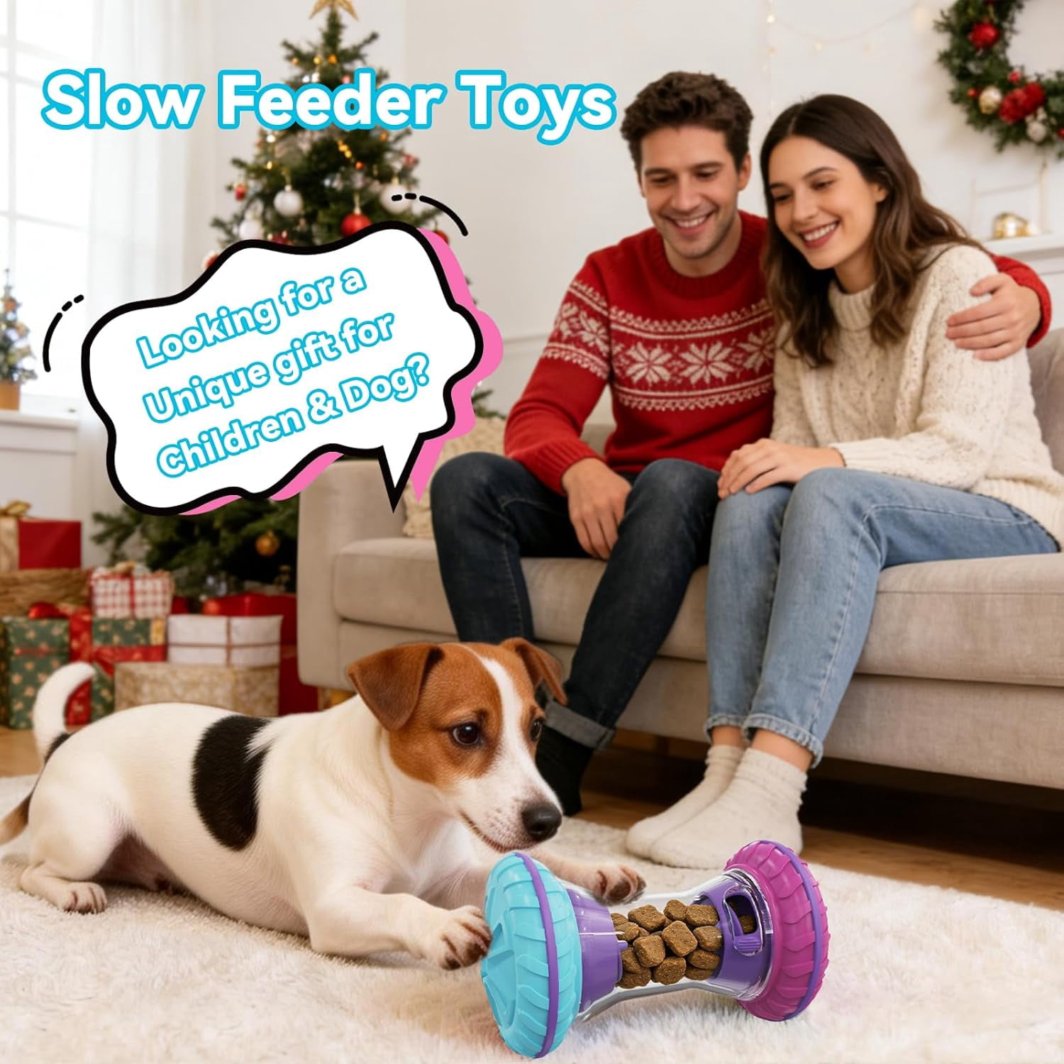 Interactive Dog Puzzle Toys for Small Medium Large Breed - Durable Smart Puppy Enrichment Dogs Toy to Keep Them Busy, Mental Brain Stimulation Treat Dispensing Training & Slow Feeder Rose