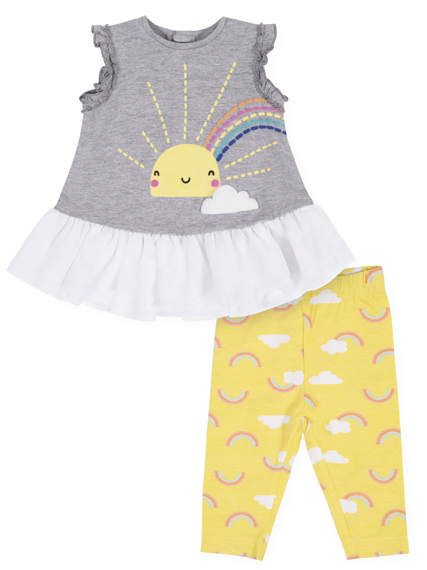 Gerber Baby Girl Ruffled Tunic and Legging Set, 2pc