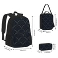 thumbnail image 2 of Easygdp Black Fish scales Mochila para Niños y Niñas con Set de Caja de Almuerzo y Estuche para Lápices 3 en 1, Mochila Escolar Estampada para Adolescentes, 2 of 7