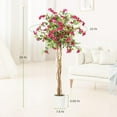 thumbnail image 2 of Artificial Bougainvillea Tree, 5FT Fake Flower Tree with White Pot Artificial Indoor Flower Tree with Pink Flowers, Faux Tree for Room Decor, 2 of 5