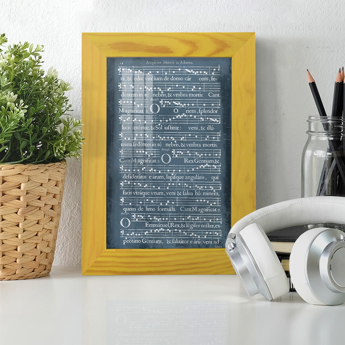 Graphic Songbook IV -Framed Print w/glass-Sunflower Yellow